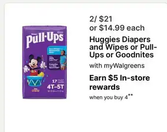 Walgreens Huggies Diapers and Wipes or Pull-Ups or Goodnites offer