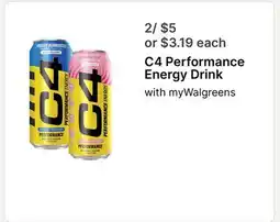 Walgreens C4 Performance Energy Drink offer