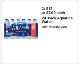 Walgreens 24-Pack Aquafina Water offer
