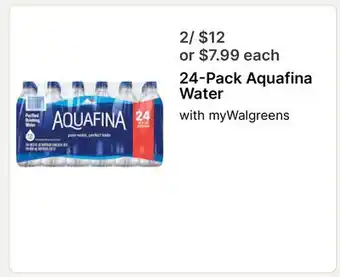 Walgreens 24-Pack Aquafina Water offer