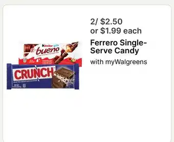 Walgreens Ferrero Single-Serve Candy offer