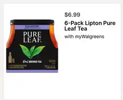 Walgreens 6-Pack Lipton Pure Leaf Tea offer