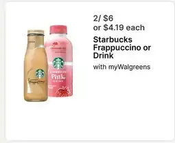 Walgreens Starbucks Frappuccino or Drink offer