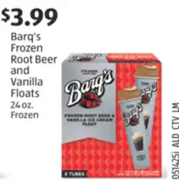 Aldi Barq's Frozen Root Beer and Vanilla Floats offer