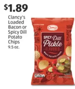 Aldi Clancy's Loaded Bacon or Spicy Dill Potato Chips offer