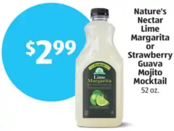 Aldi Nature's Nectar Lime Margarita or Strawberry Guava Mojito Mocktail offer