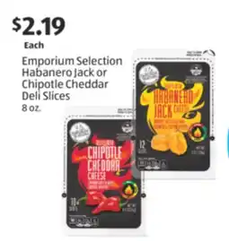 Aldi Emporium Selection Habanero Jack or Chipotle Cheddar Deli Slices offer