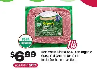 Grocery Outlet Northwest Finest 85% Lean Organic Grass Fed Ground Beef, 1 lb offer
