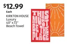 Aldi KIRKTON HOUSE Luxury 40 x 72 Beach Towel offer