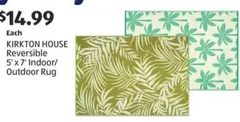 Aldi KIRKTON HOUSE Reversible 5' x 7' Indoor/Outdoor Rug offer