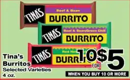 Superior Grocers Tina's Burritos offer