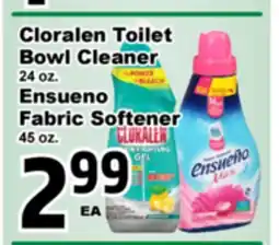 Superior Grocers Cloralen Toilet Bowl Cleaner, 24 oz., Ensueno Fabric Softener, 45 oz offer