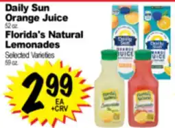 Superior Grocers Daily Sun Orange Juice 52 oz. Florida's Natural Lemonades offer