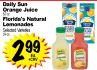 Superior Grocers Daily Sun Orange Juice 52 oz. Florida's Natural Lemonades offer