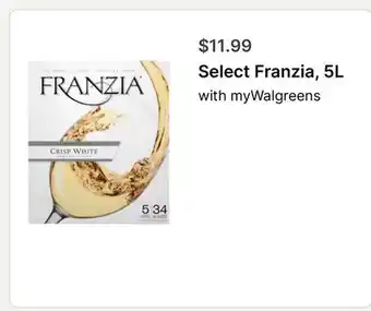 Walgreens Select Franzia, 5L offer