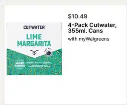 Walgreens 4-Pack Cutwater, 355ml. Cans offer
