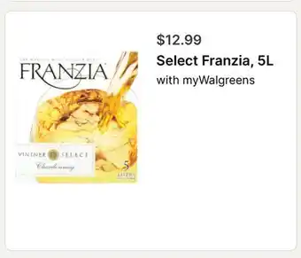Walgreens Select Franzia, 5L offer