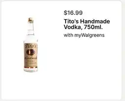 Walgreens Tito's Handmade Vodka, 750ml offer