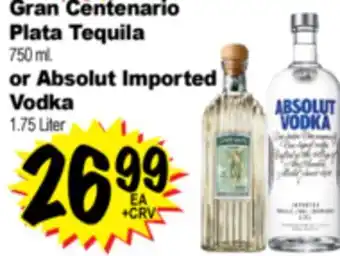 Superior Grocers Gran Centenario Plata Tequila ml offer
