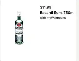 Walgreens Bacardi Rum, 750ml offer