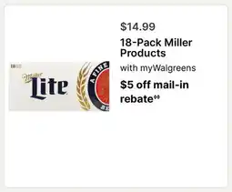 Walgreens 18-Pack Miller Products offer