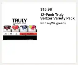 Walgreens 12-Pack Truly Seltzer Variety Pack offer