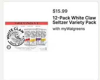 Walgreens 12-Pack White Claw Seltzer Variety Pack offer