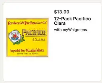 Walgreens 12-Pack Pacifico Clara offer
