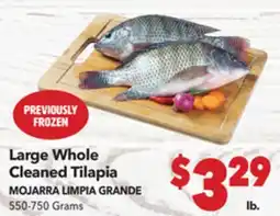 Vallarta Supermarkets Large Whole Cleaned Tilapia MOJARRA / LIMPIA GRANDE offer