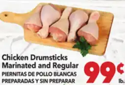 Vallarta Supermarkets Chicken Drumsticks Marinated and Regular / PIERNITAS DE POLLO BLANCAS PREPARADAS Y SIN PREPARAR offer