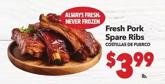 Vallarta Supermarkets Fresh Pork Spare Ribs / COSTILLAS DE PUERCO offer