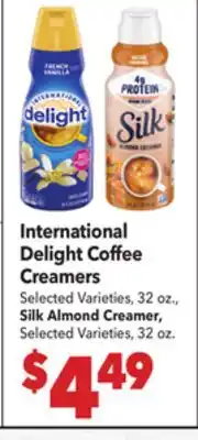 Vallarta Supermarkets International Delight Coffee Creamers offer