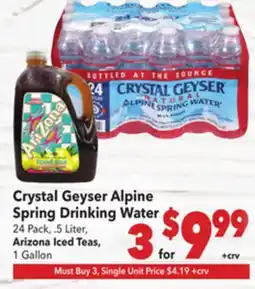 Vallarta Supermarkets Crystal Geyser Alpine Spring Drinking Water offer
