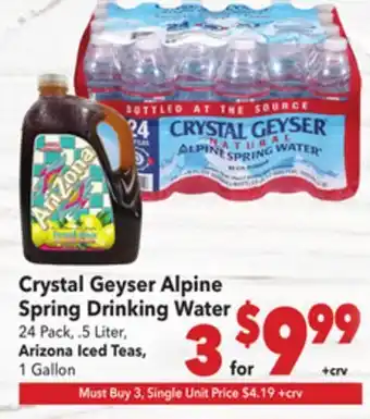 Vallarta Supermarkets Crystal Geyser Alpine Spring Drinking Water offer