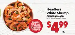 Vallarta Supermarkets Headless White Shrimp / CAMARON BLANCO offer