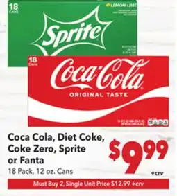 Vallarta Supermarkets Coca Cola, Diet Coke, Coke Zero, Sprite or Fanta offer