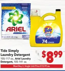 Vallarta Supermarkets Tide Simply Laundry Detergent offer