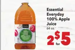 Vallarta Supermarkets Essential Everyday 100% Apple Juice offer
