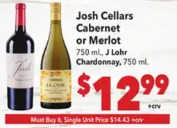 Vallarta Supermarkets Josh Cellars Cabernet or Merlot offer