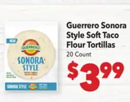 Vallarta Supermarkets Guerrero Sonora Style Soft Taco Flour Tortillas offer