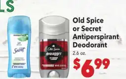 Vallarta Supermarkets Old Spice or Secret Antiperspirant Deodorant offer