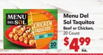 Vallarta Supermarkets Menu Del Sol Taquitos offer