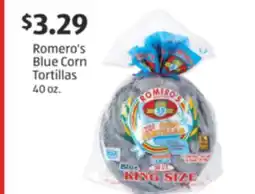 Aldi Romero's Blue Corn Tortillas offer
