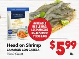 Vallarta Supermarkets Head on Shrimp / CAMARON CON CABEZA offer