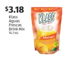 Aldi Klass Aguas Frescas Drink Mix offer