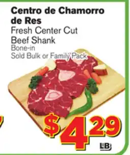 El Super Fresh Fresh Center Cut Beef Shank offer