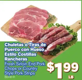 El Super Fresh Pork Chops Country Chops Country Style Pork Strips offer