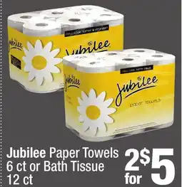 Super King Markets Jubilee Paper Towels 6 ct or Bath Tissue 12 ct offer