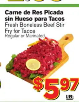El Super Fresh Fresh Boneless Beef Stir Fry for Tacos Fry offer