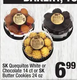 Super King Markets SK Quequitos White or Chocolate 14 ct or SK Butter Cookies 24 oz offer